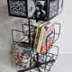 Vintage rotating bookcase for paperbacks in black lacquered metal, 58 cm