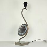 Chrome and Brazilian amethyst lamp base