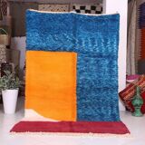 Handmade traditional Berber rug with colourful patterns, size 150/250cm.