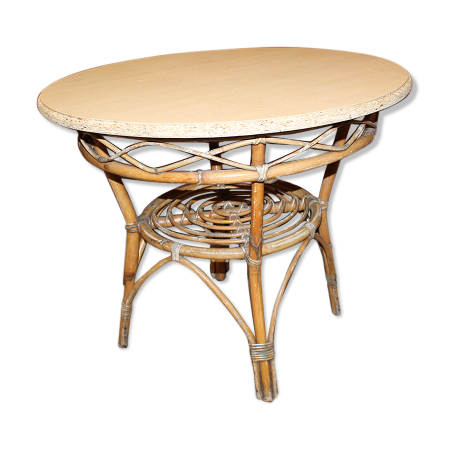 Roundtable in rattan