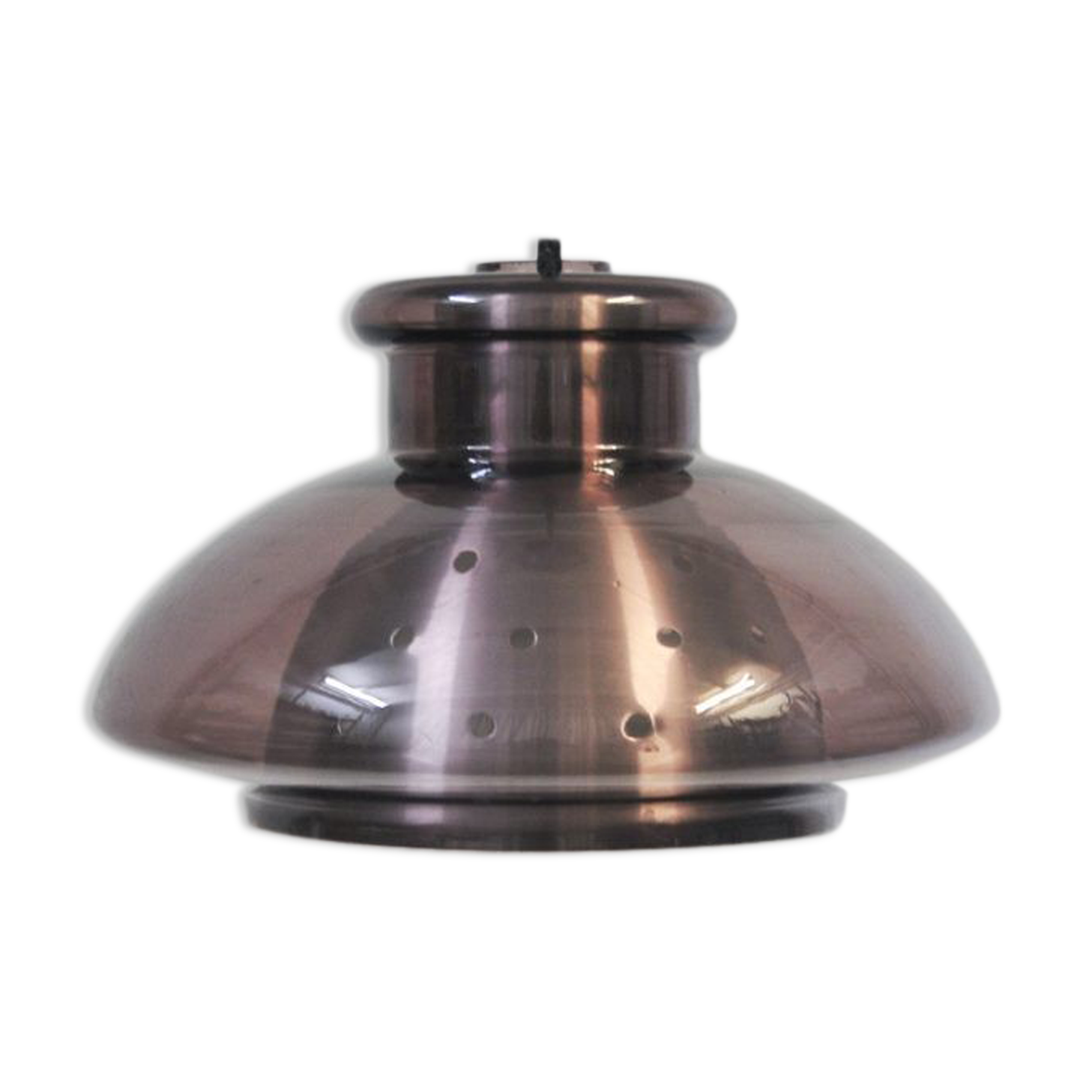 Vintage purple glass pendant lamp by Doria Leuchten 1970