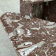 Set of 2 Belgian Rouge Griotte marble coffee tables, vintage postmodern nesting