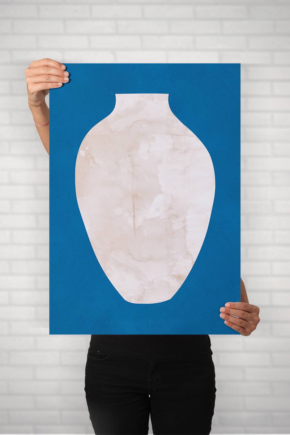 Art print. Vase on blue background. (50x70cm)