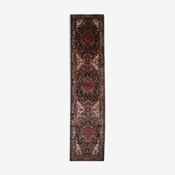 Traditional persian runner rug long oriental red beige wool carpet 89x518cm