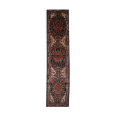 Traditional persian runner rug long oriental red beige wool carpet 89x518cm