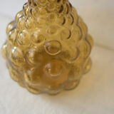 Green yellow bubble glass bottle