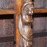 Large Italian library sculpted with figures