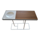 Robin Day side table for Habitat in white lacquered metal and wooden top Design