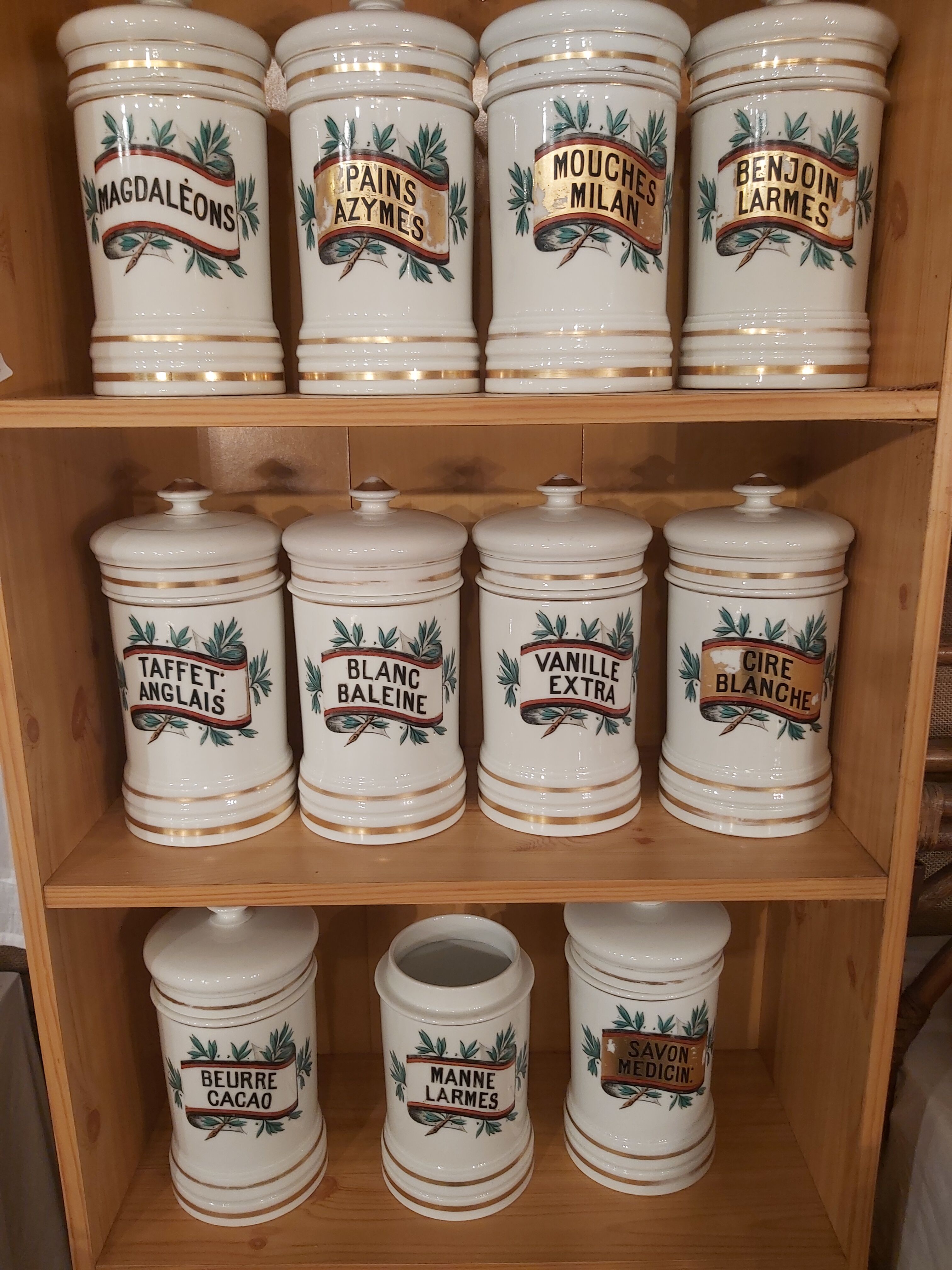 Lot of old medicine jars