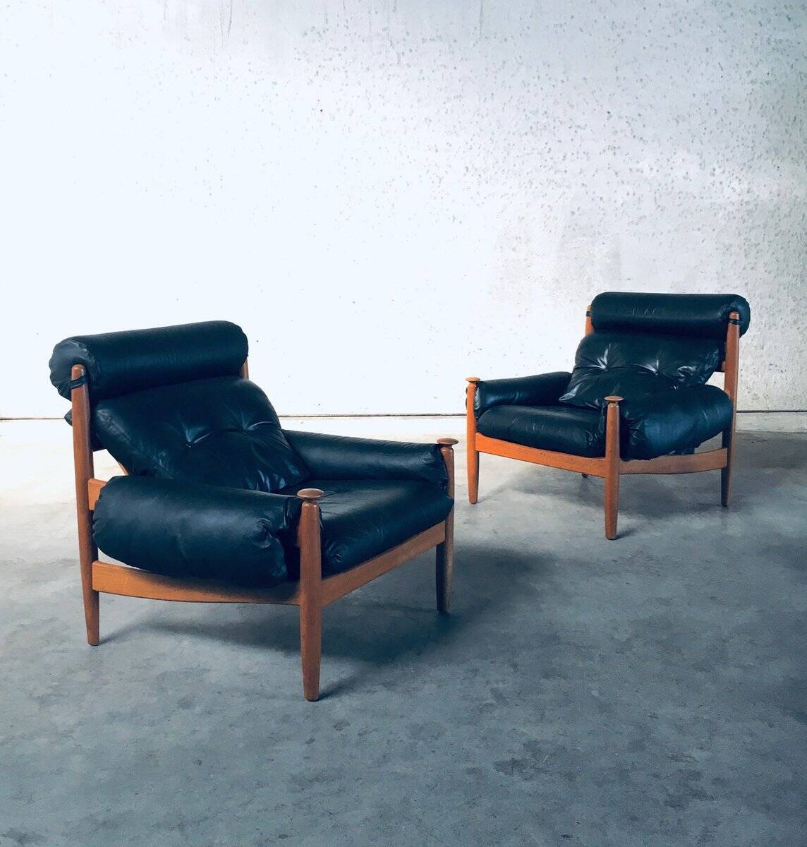 Scandinavian lounge chairs attributed to Eric Merthen for Ire Möbler, Sweden, 1960s, set of 2.