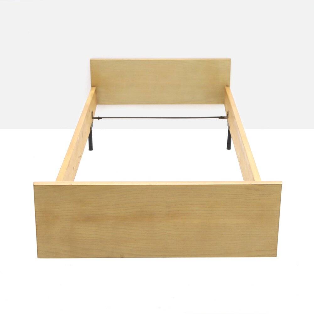 Single bed frame in ash, 1950s.