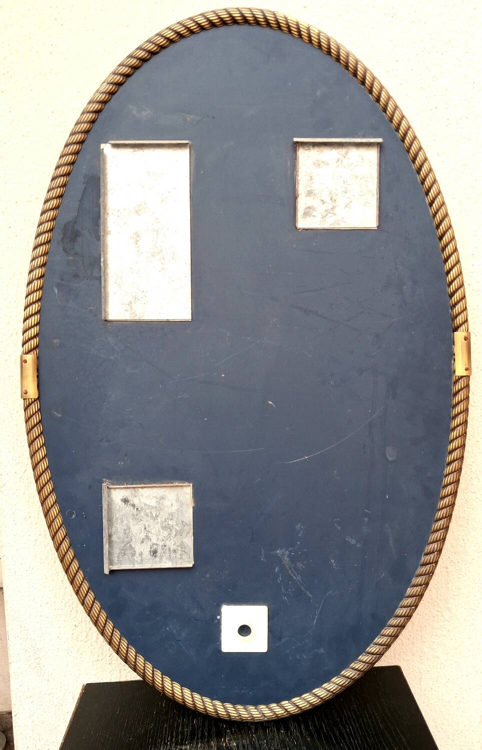Antique mirror with twisted brass frame from the 60s 70s.
