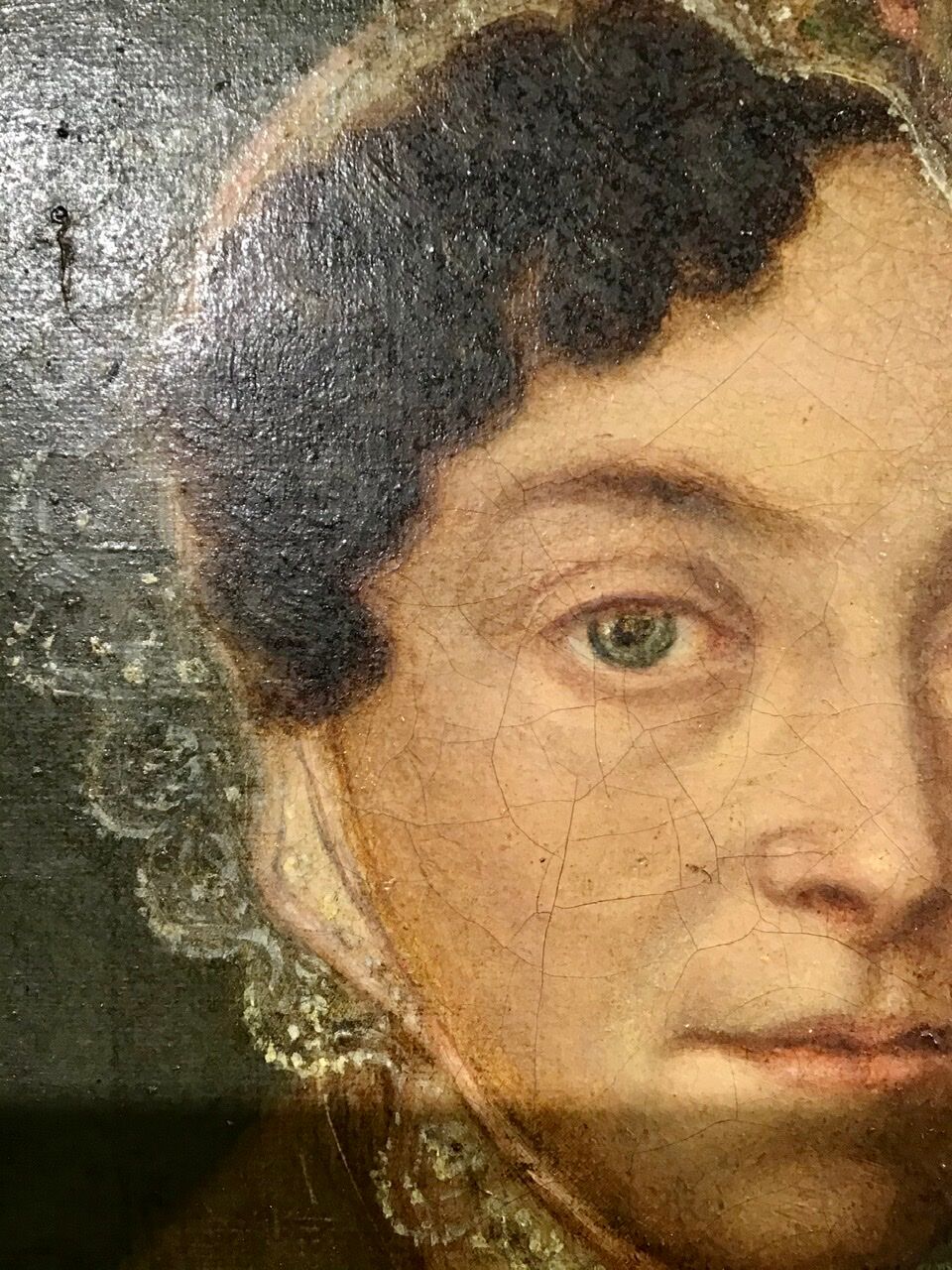 Portrait of a woman with a veil, 19th century.