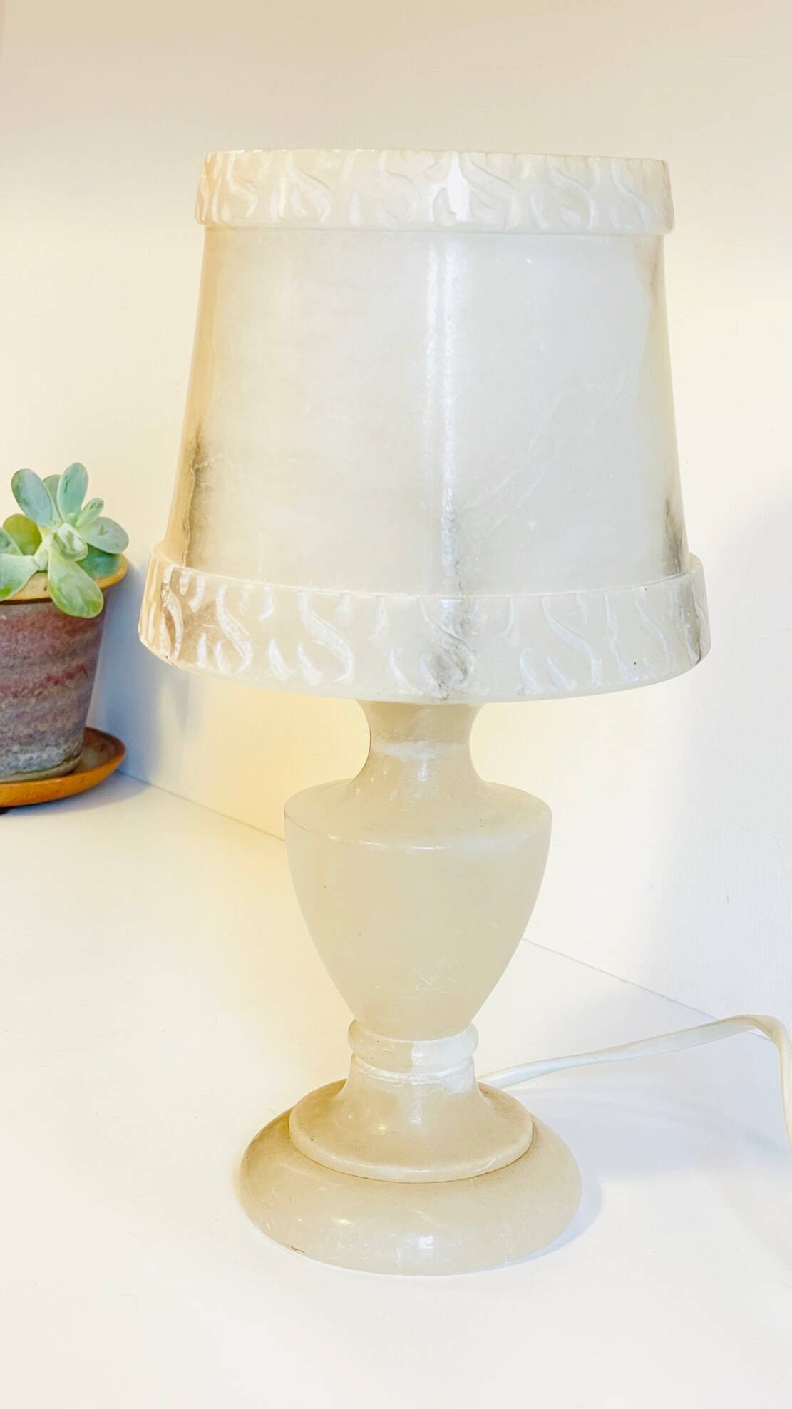ALABASTER Marble Lamp 1970s
