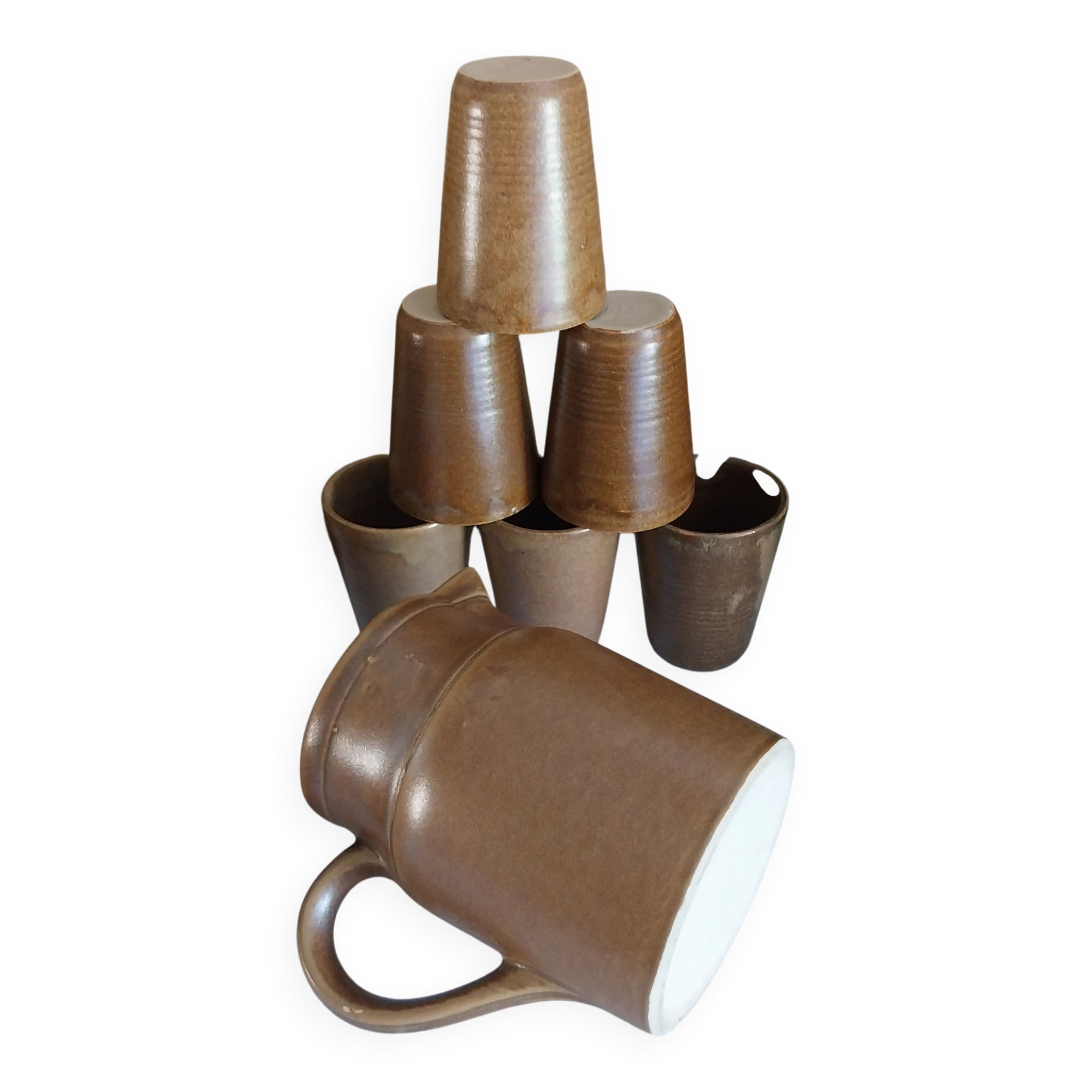 Pichet et verres en grès vintage Digoin