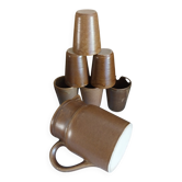 Vintage Digoin stoneware jug and glasses
