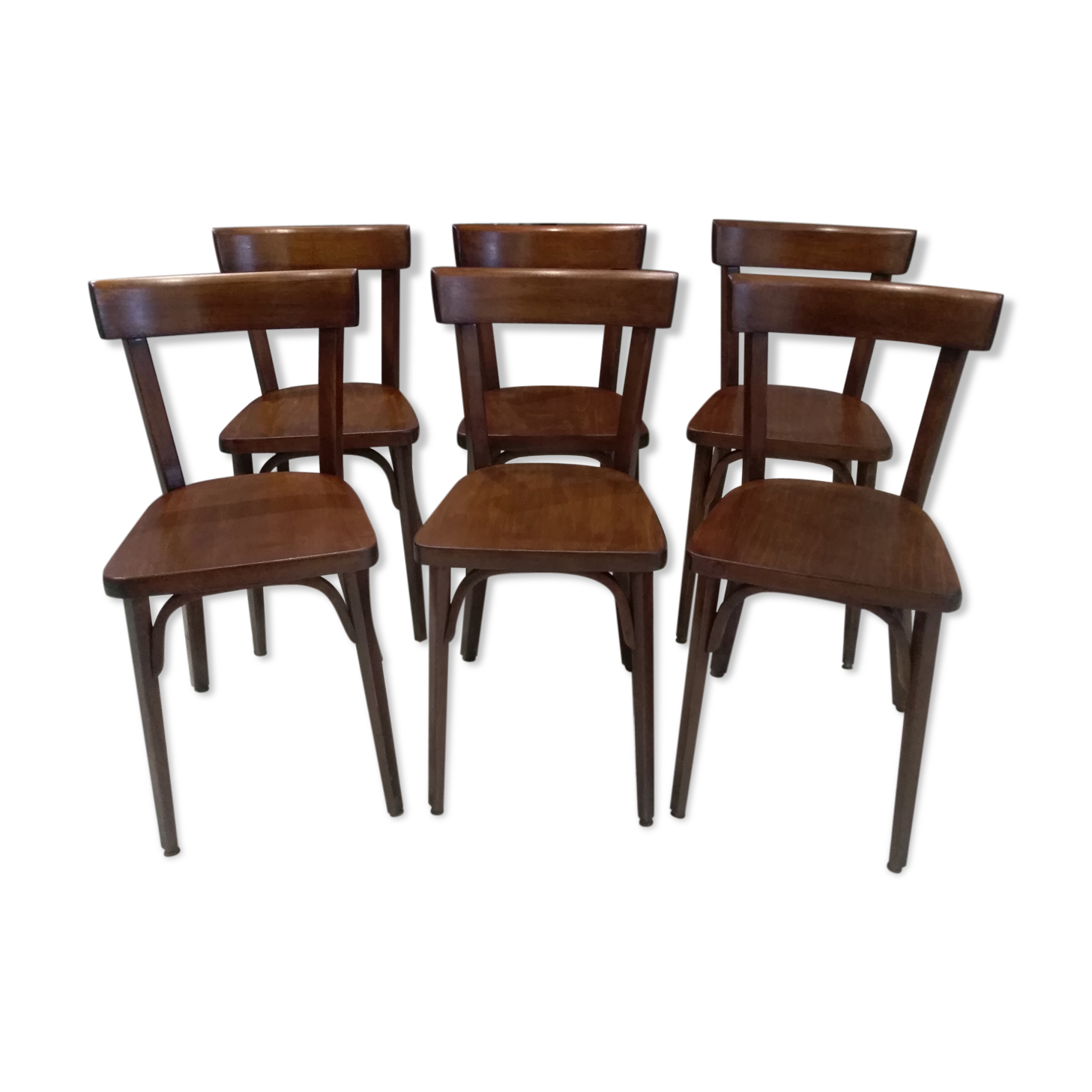 Suite de 6 chaises de bistrot Baumann vintage 1968