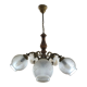Lustre verre et bois et laiton