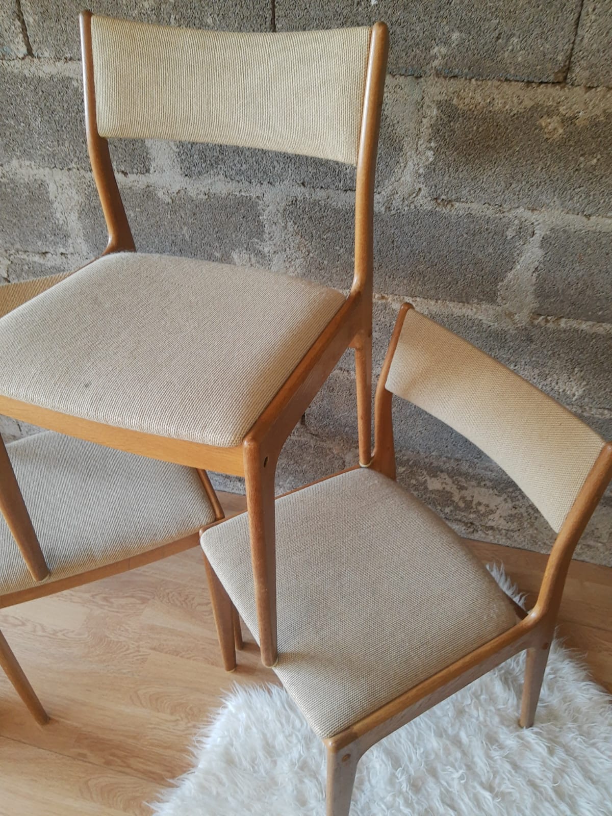 Set of 3 Danish Scandinavian chairs Uldum Mobelfabrik 7171