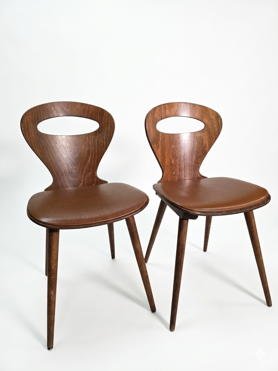 Paire de chaises bistrot "Fourmi" Baumann – Vintage 1960