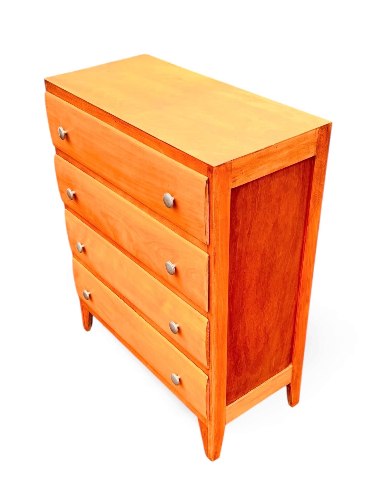 Vintage 4-drawer chest of drawers in waxed wood