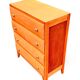 Vintage 4-drawer chest of drawers in waxed wood