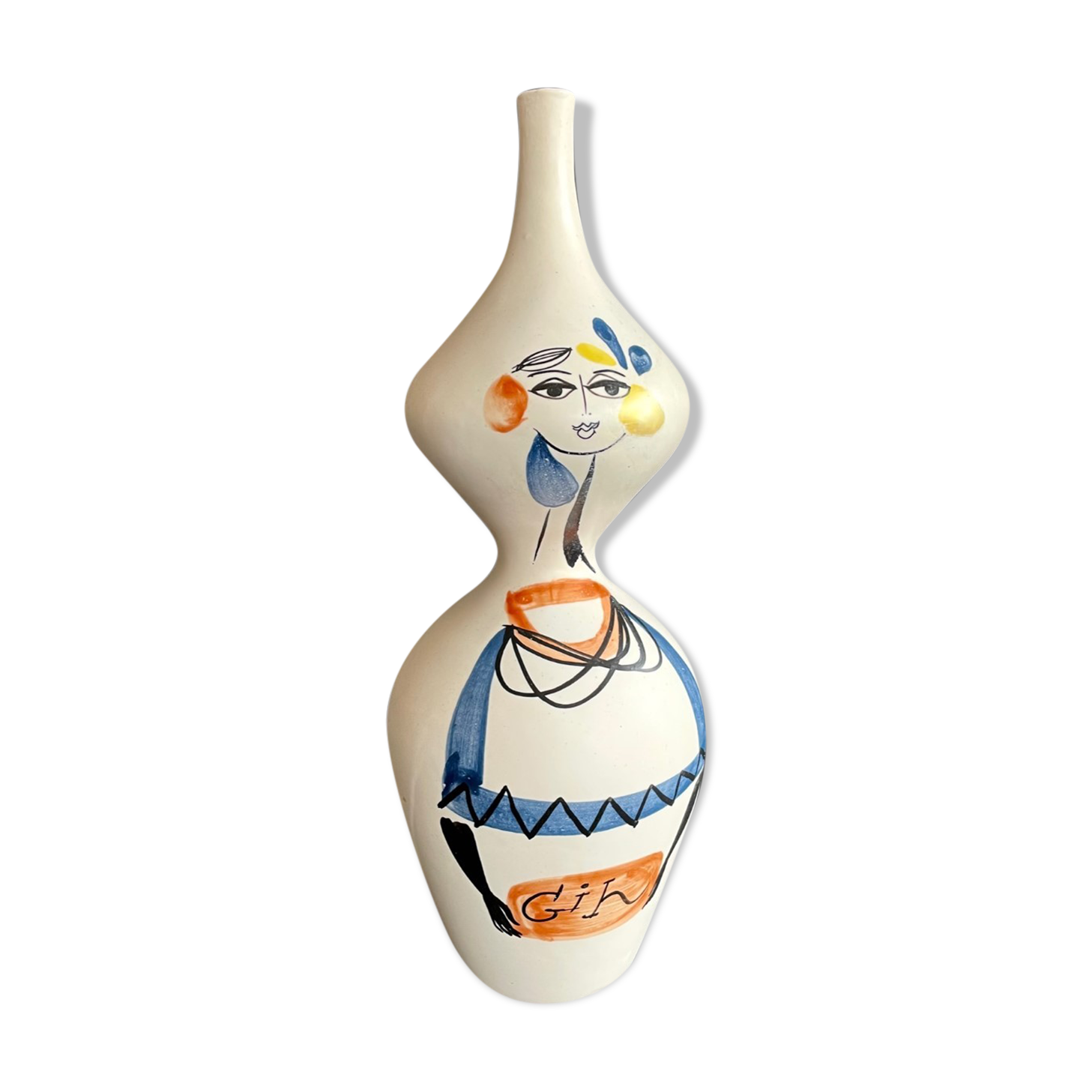 Earthenware "gin" bottle by Roger Capron Vallauris