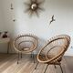 60s design rattan armchairs