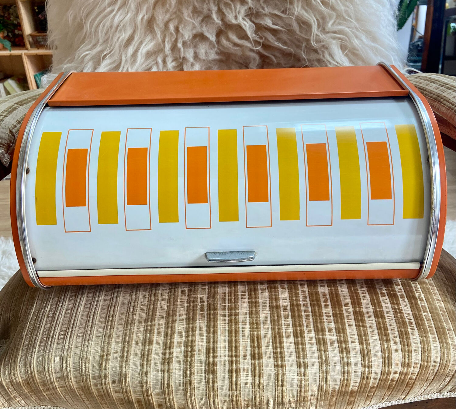 70s metal bread box