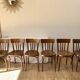 ensemble de 6 chaises bistrot en bois courbé années 50