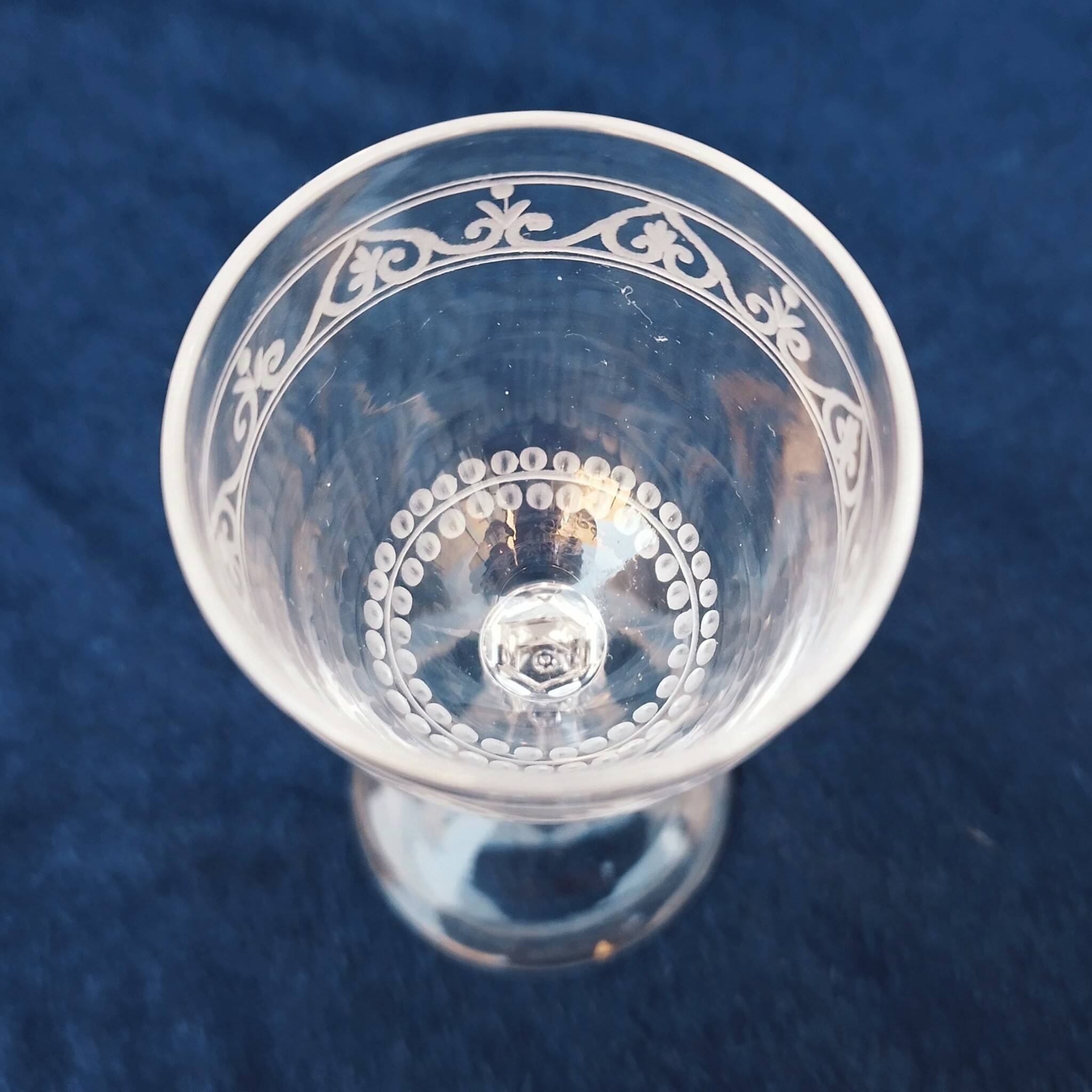 Baccarat crystal port/aperitif glasses monogram