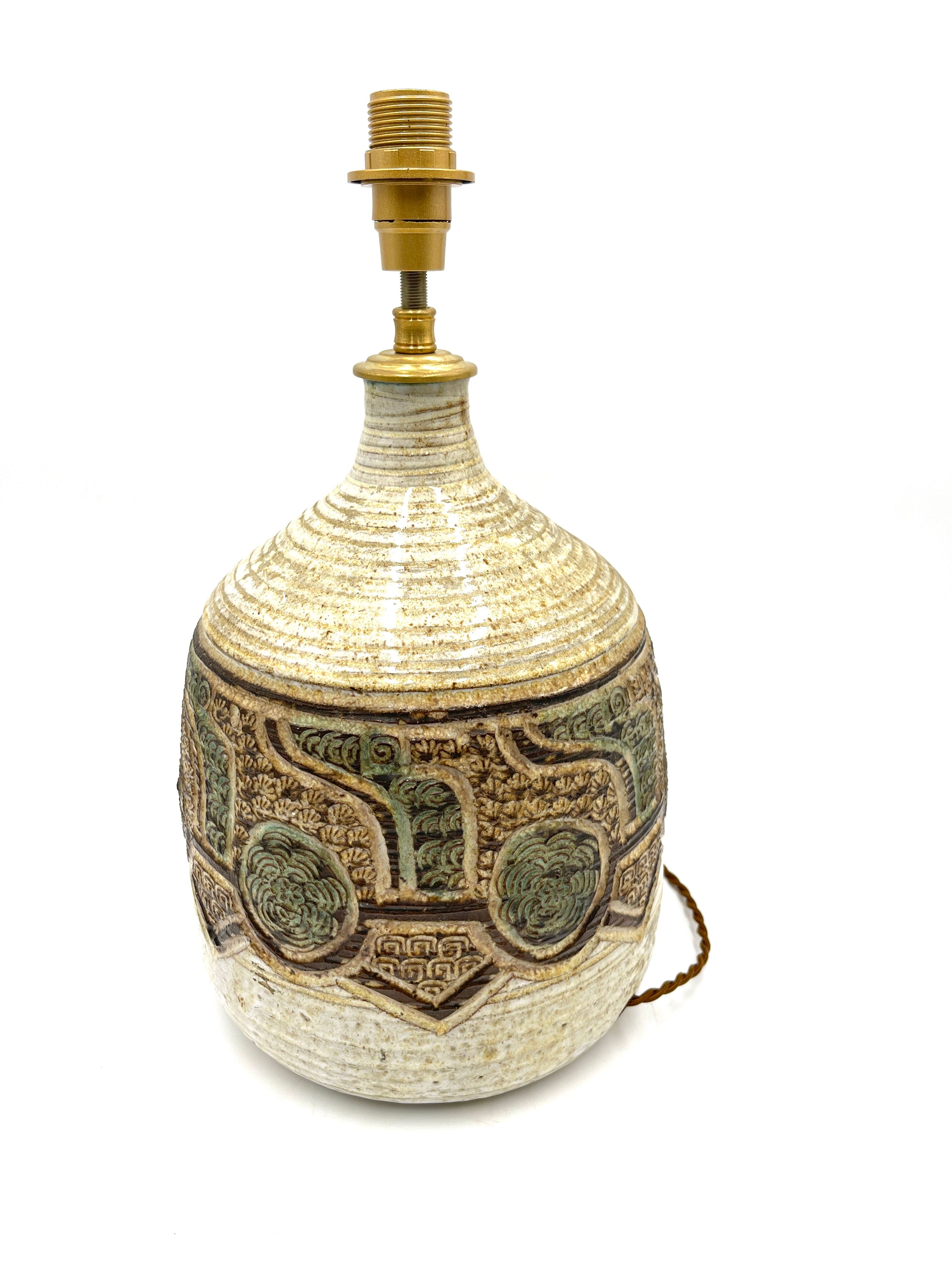 Marcel Giraud lamp foot in Vallauris vintage ceramic