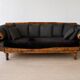 Large Biedermeier sofa for 3/4 people in striped Norwegian wood – 19th century