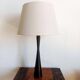 Lampe diabolo en bois noirci