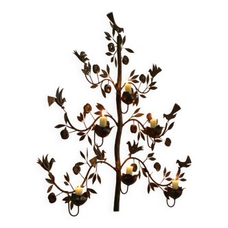 Wrought iron wall candle holder