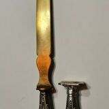 Paper cut with a stamp handle punches boar heads
