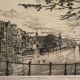 Engraving Rotterdam Delfshaven canal signed 28/250 + frame