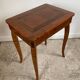 Small marquetry pedestal table with key storage