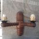 Brutalist turned wood wall light