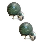 Set of Two Contemporary Green "Ballotton" Murano Glass Wall Sconces