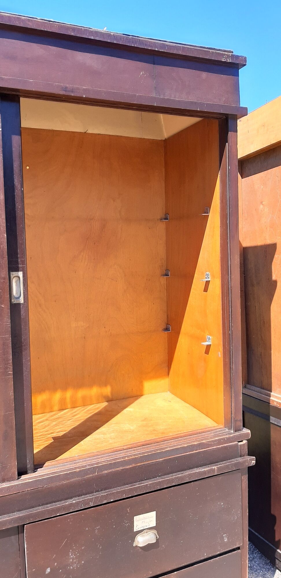 2 wood store furniture and glass doors