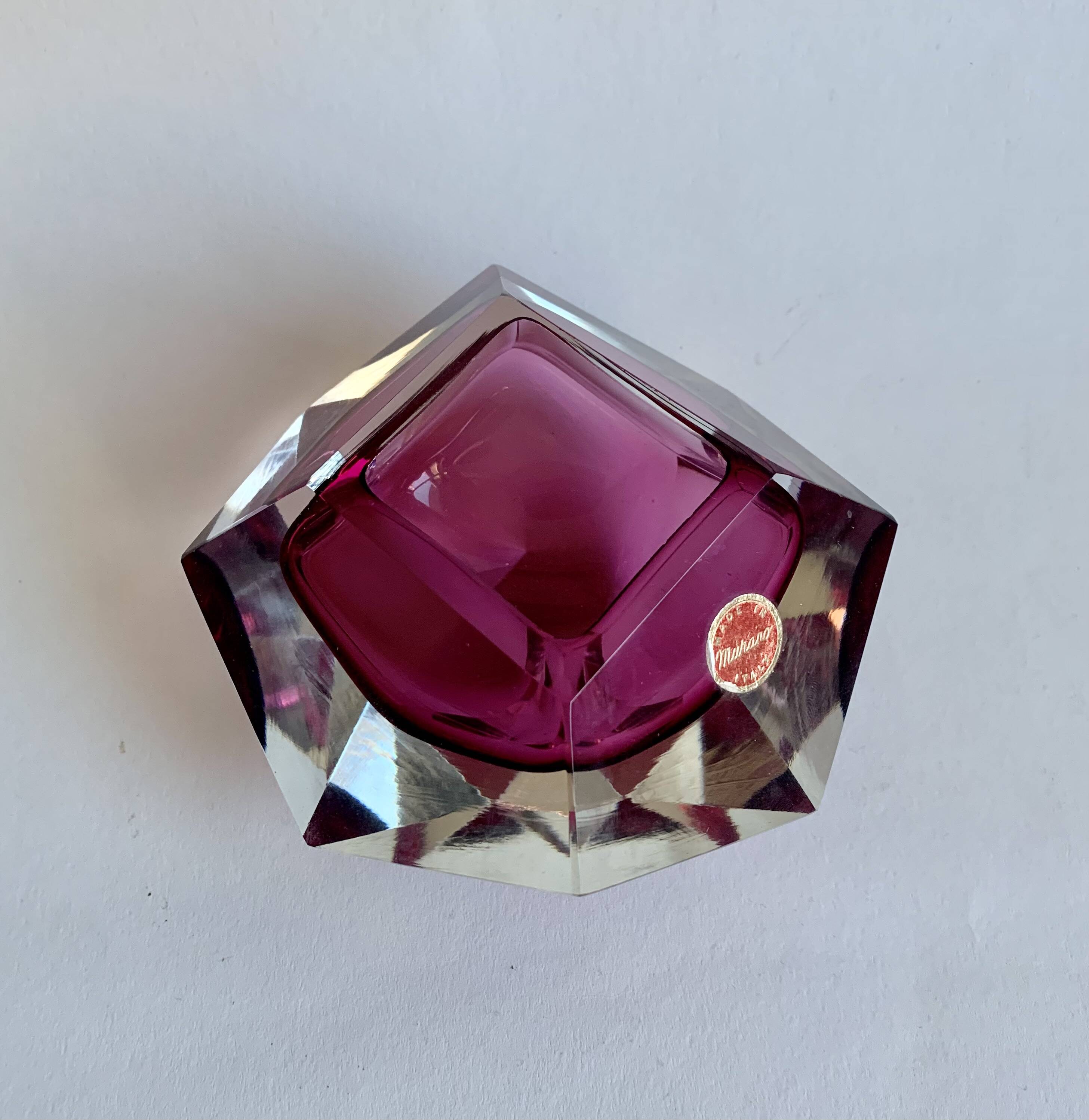 Murano Sommerso Ashtray, Italy 1970s