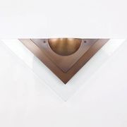 Dutch Design copper colored wall lamp with glass, Dijkstra 1980s