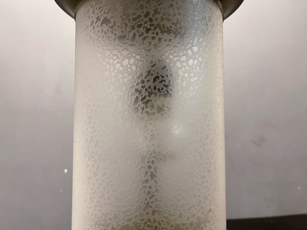 Vintage Glass Light Pendant in Bronze, 1960s