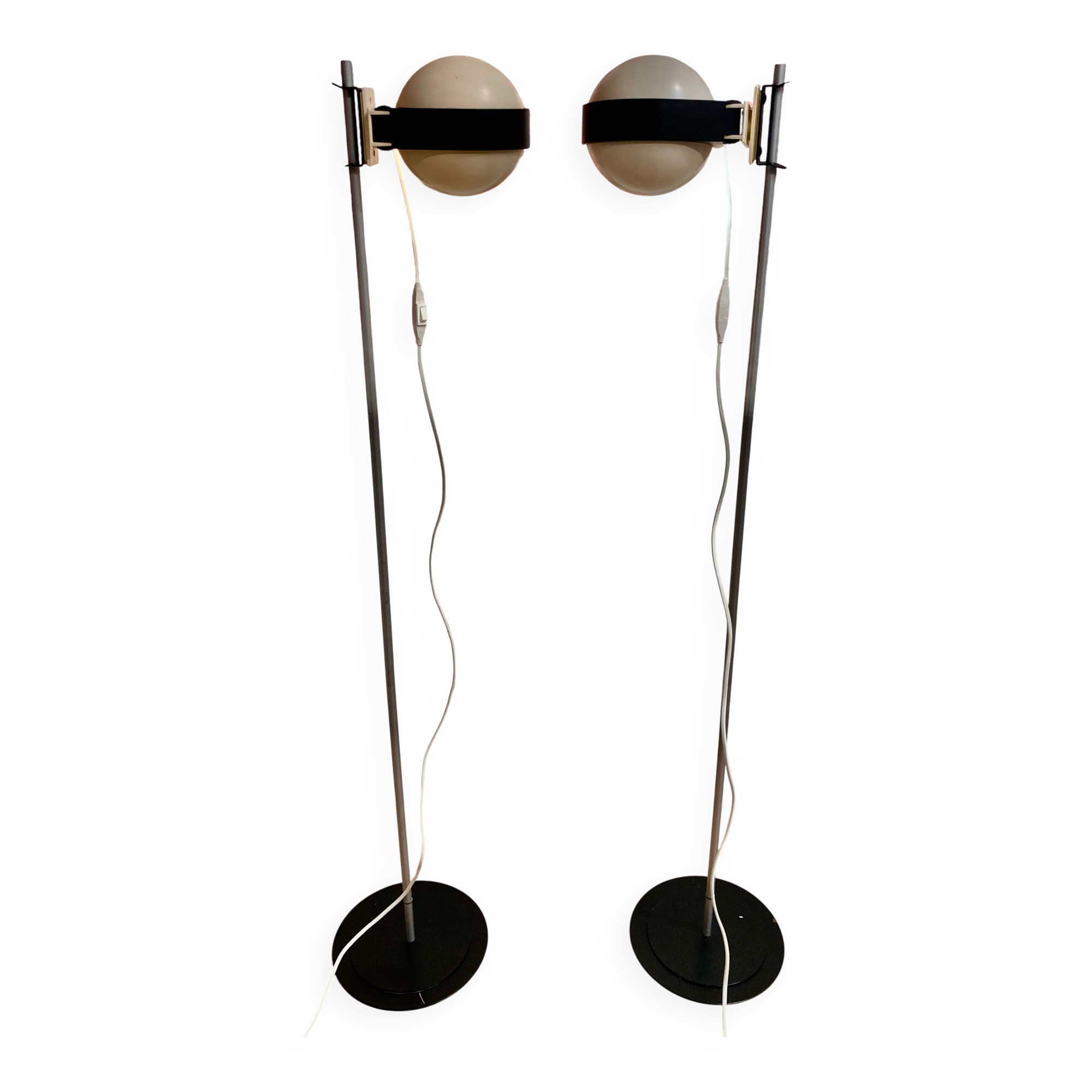 A pair of modular design floor lamps from the 1960s.