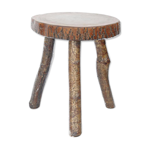 Tabouret tripode brutaliste