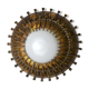Midcentury brutalist sun wall lamp, metal and gold leaf, Italy