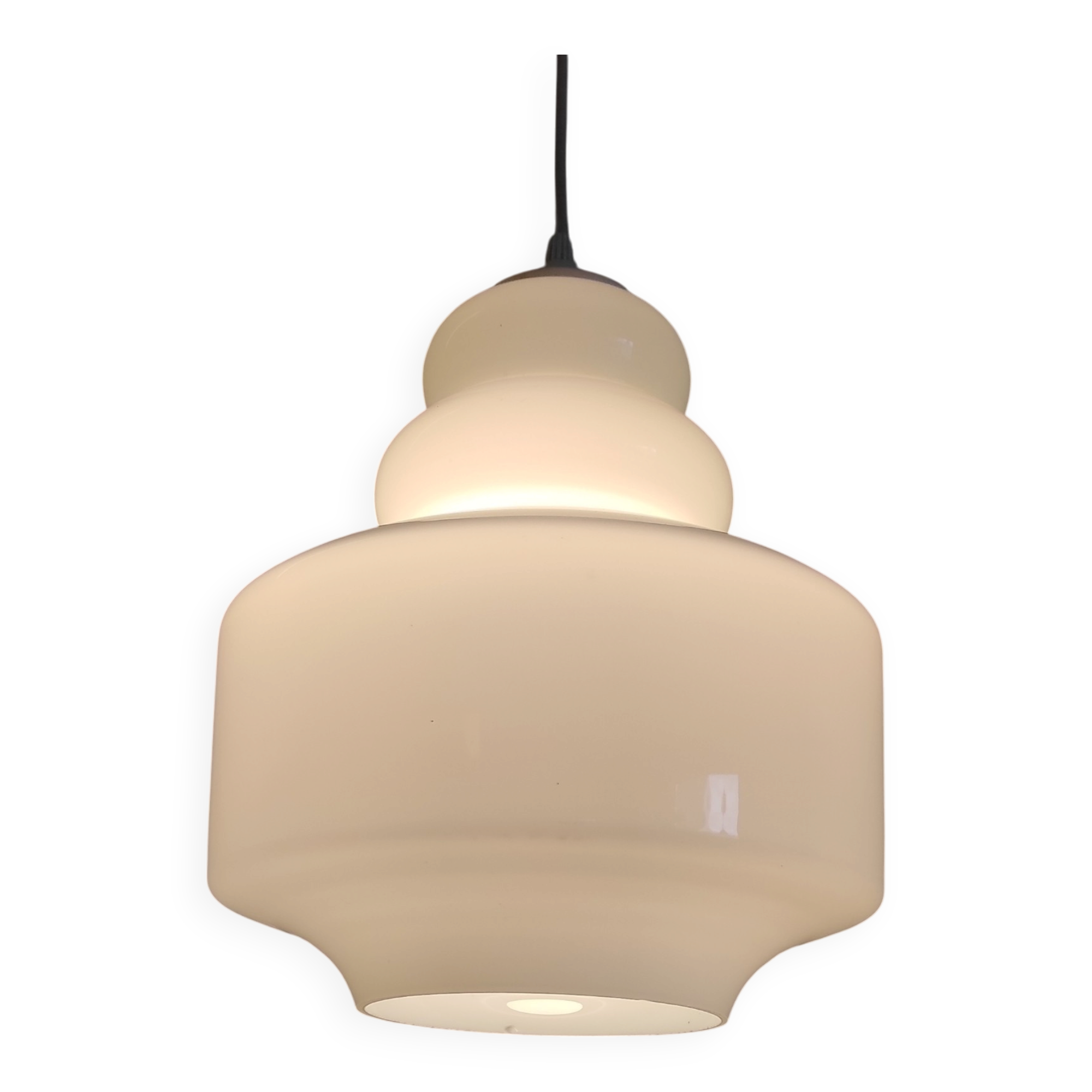 Scandinavian style suspension lampshade in opaline - mid 20th century.