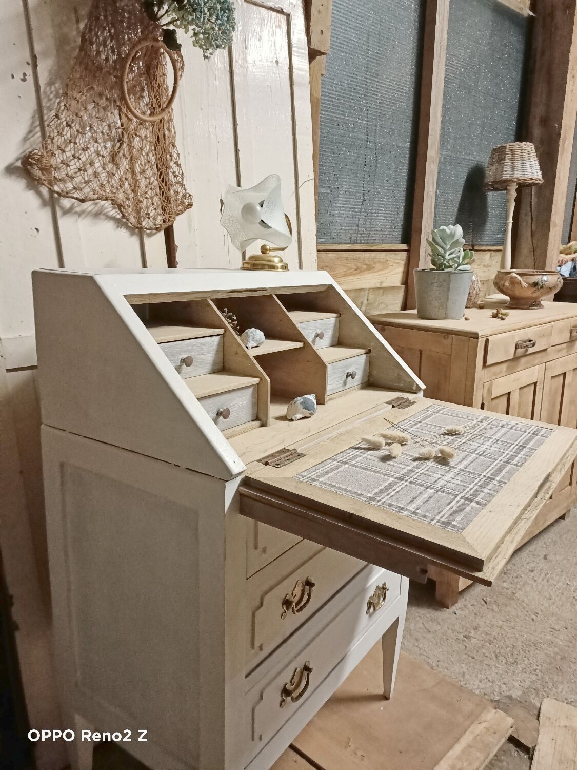 Wooden secretary chest of drawers