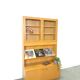 Tall LP display cabinet with glass doors and magazine shelf from Sweden